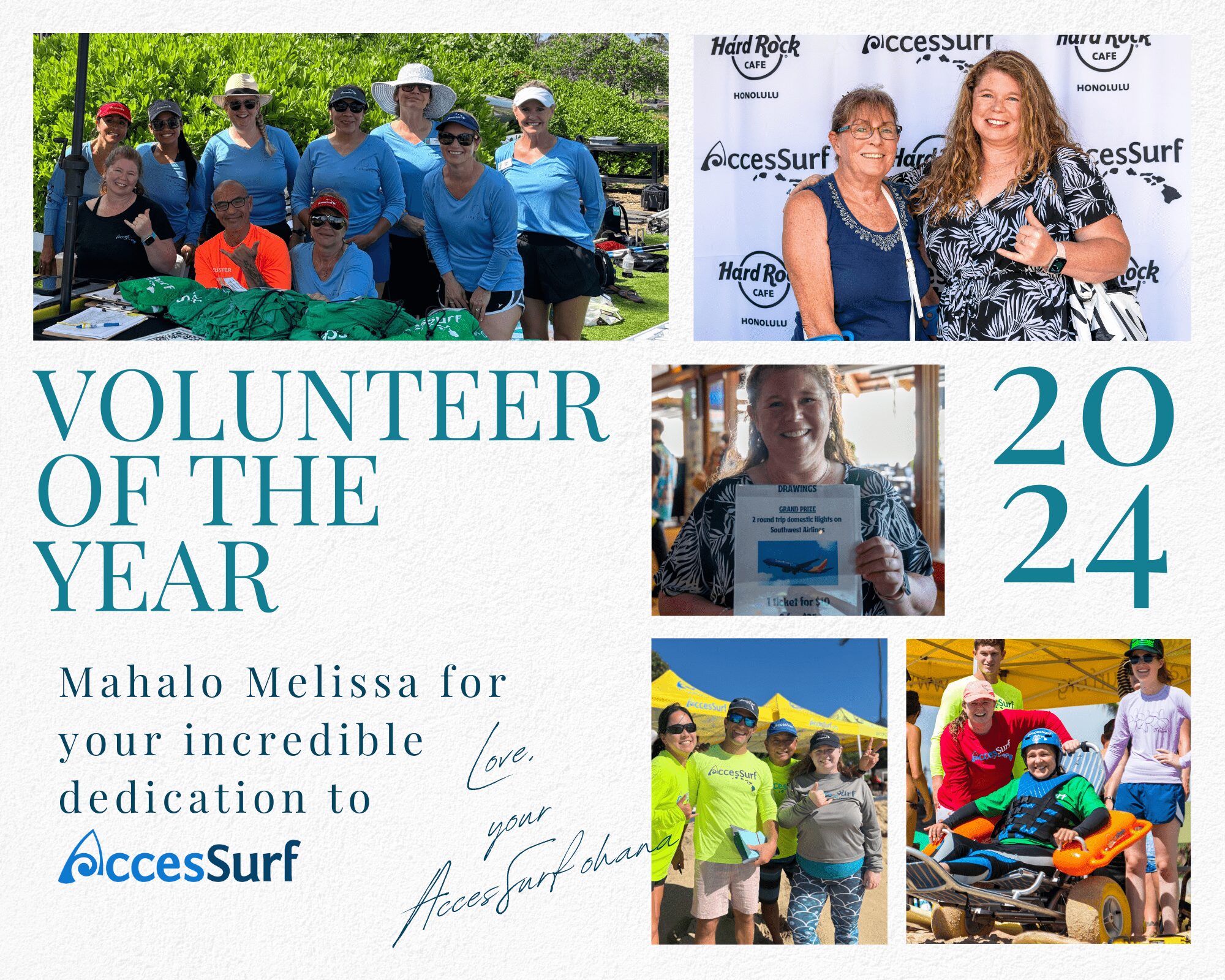 Melissa Miller - AccesSurf 2024 Volunteer of the Year